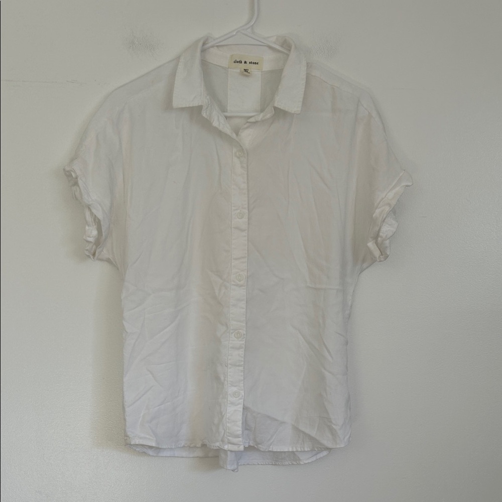 Cloth & Stone Crisp White Button-Up Shirt